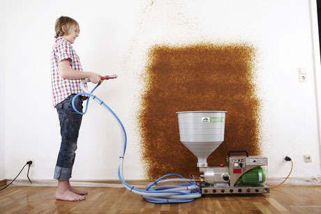 ecottex FLOXXAN Anwendung spritzen Wand Spritzpistole kinderleicht